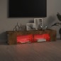 vidaXL Mueble de TV con luces LED roble ahumado 135x39x30 cm