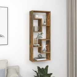 vidaXL Estantería de pared contrachapada roble ahumado 36x16x90 cm