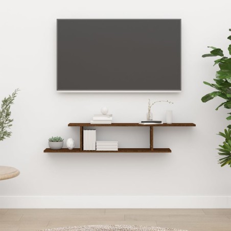 vidaXL Estante de pared para TV contrachapado roble marrón 125x18x23cm