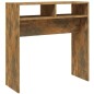 vidaXL Mesa consola madera contrachapada roble ahumado 78x30x80 cm vidaXL Mesa consola madera contrachapada roble ahumado 78x30x80 cm