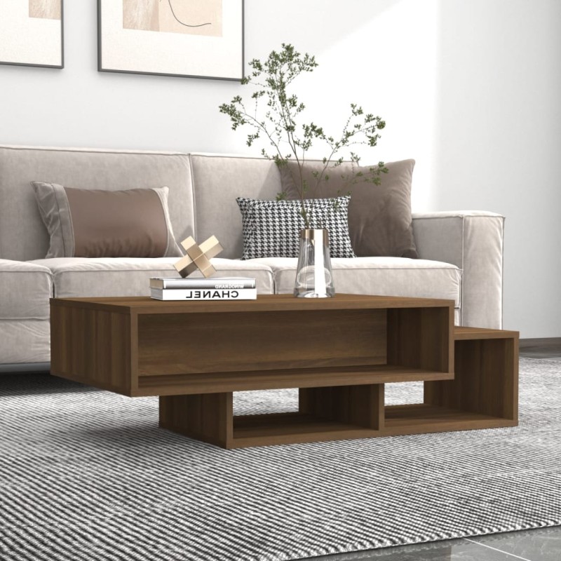 vidaXL Mesa de centro madera contrachapada roble marrón 105x55x32 cm vidaXL Mesa de centro madera contrachapada roble marrón 105x55x32 cm