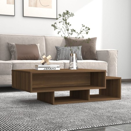 vidaXL Mesa de centro madera contrachapada roble marrón 105x55x32 cm