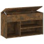 vidaXL Banco zapatero madera contrachapada roble ahumado 80x30x45 cm vidaXL Banco zapatero madera contrachapada roble ahumado 80x30x45 cm