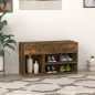 vidaXL Banco zapatero madera contrachapada roble ahumado 80x30x45 cm vidaXL Banco zapatero madera contrachapada roble ahumado 80x30x45 cm