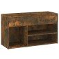 vidaXL Banco zapatero madera contrachapada roble ahumado 80x30x45 cm vidaXL Banco zapatero madera contrachapada roble ahumado 80x30x45 cm