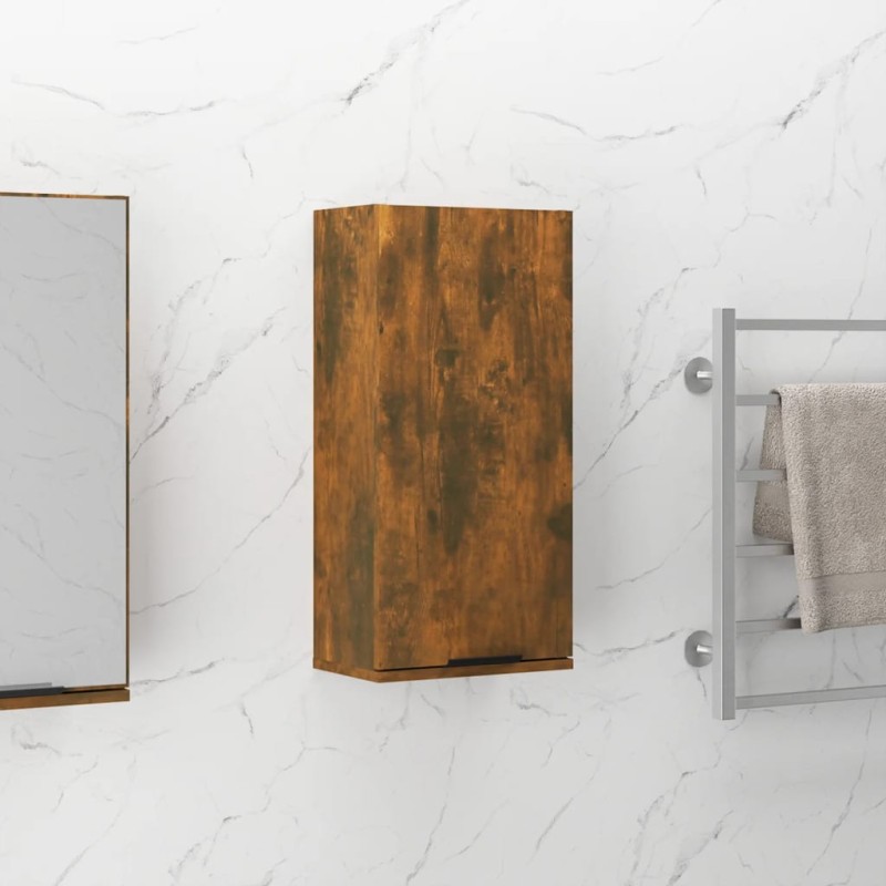 vidaXL Armario de baño de pared color roble ahumado 32x20x67 cm vidaXL Armario de baño de pared color roble ahumado 32x20x67 cm