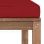 vidaXL Reposapiés taburete de jardín con cojín rojo tinto vidaXL Reposapiés taburete de jardín con cojín rojo tinto
