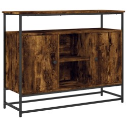 vidaXL Aparador de madera de ingeniería roble ahumado 100x35x80 cm