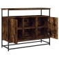 vidaXL Aparador de madera de ingeniería roble ahumado 100x35x80 cm vidaXL Aparador de madera de ingeniería roble ahumado 100x35x80 cm