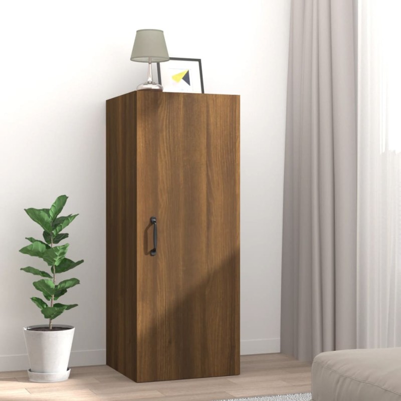 vidaXL Armario de pared madera contrachapada marrón roble 34,5x34x90cm vidaXL Armario de pared madera contrachapada marrón roble 34,5x34x90cm