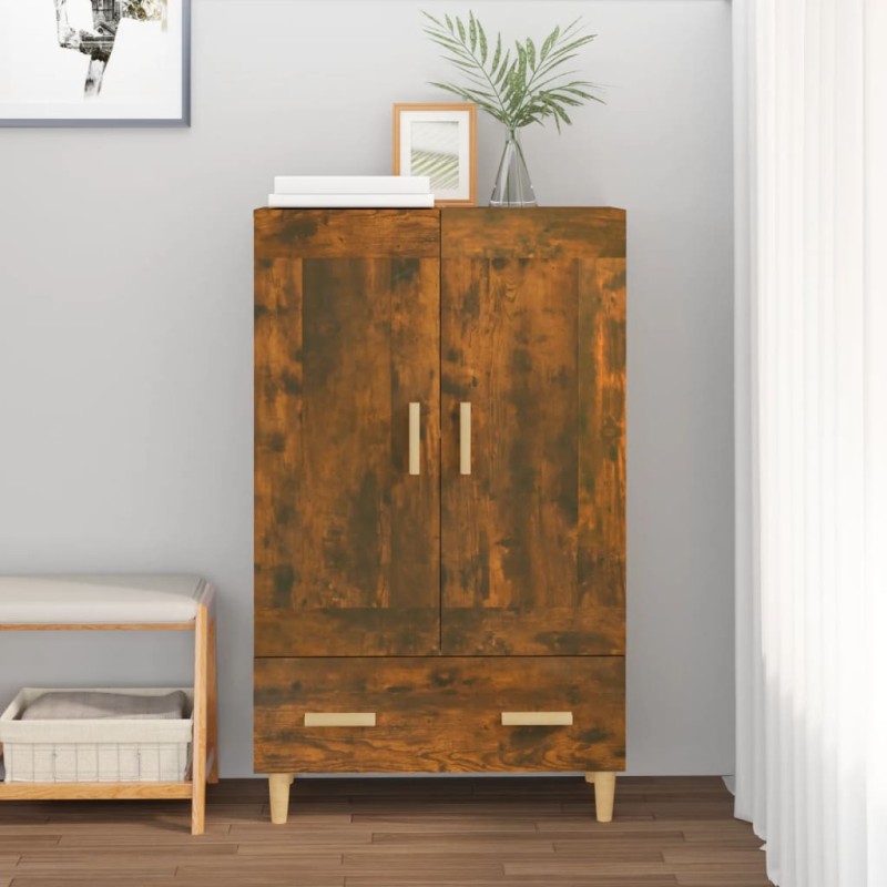 vidaXL Aparador de madera contrachapada roble ahumado 70x31x115 cm vidaXL Aparador de madera contrachapada roble ahumado 70x31x115 cm