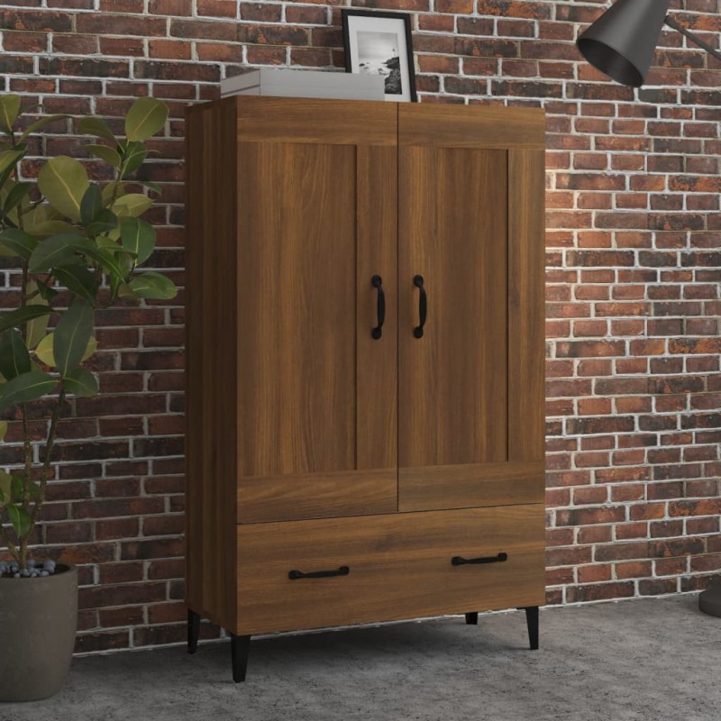vidaXL Aparador alto de madera contrachapada marrón roble 70x31x115 cm vidaXL Aparador alto de madera contrachapada marrón roble 70x31x115 cm