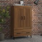 vidaXL Aparador alto de madera contrachapada marrón roble 70x31x115 cm vidaXL Aparador alto de madera contrachapada marrón roble 70x31x115 cm