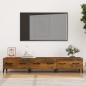 vidaXL Mueble de TV madera contrachapada roble ahumado 150x34,5x30 cm vidaXL Mueble de TV madera contrachapada roble ahumado 150x34,5x30 cm