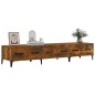 vidaXL Mueble de TV madera contrachapada roble ahumado 150x34,5x30 cm vidaXL Mueble de TV madera contrachapada roble ahumado 150x34,5x30 cm