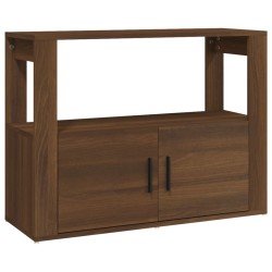 vidaXL Aparador de madera contrachapada marrón roble 80x30x60 cm