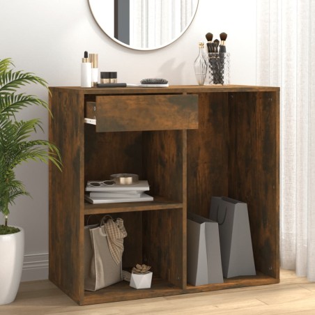 vidaXL Armario de maquillaje madera color roble ahumado 80x40x75 cm