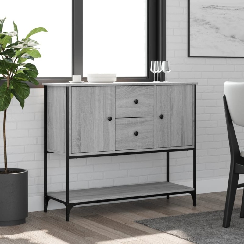 vidaXL Aparador de madera de ingeniería gris Sonoma 100x36x85 cm vidaXL Aparador de madera de ingeniería gris Sonoma 100x36x85 cm