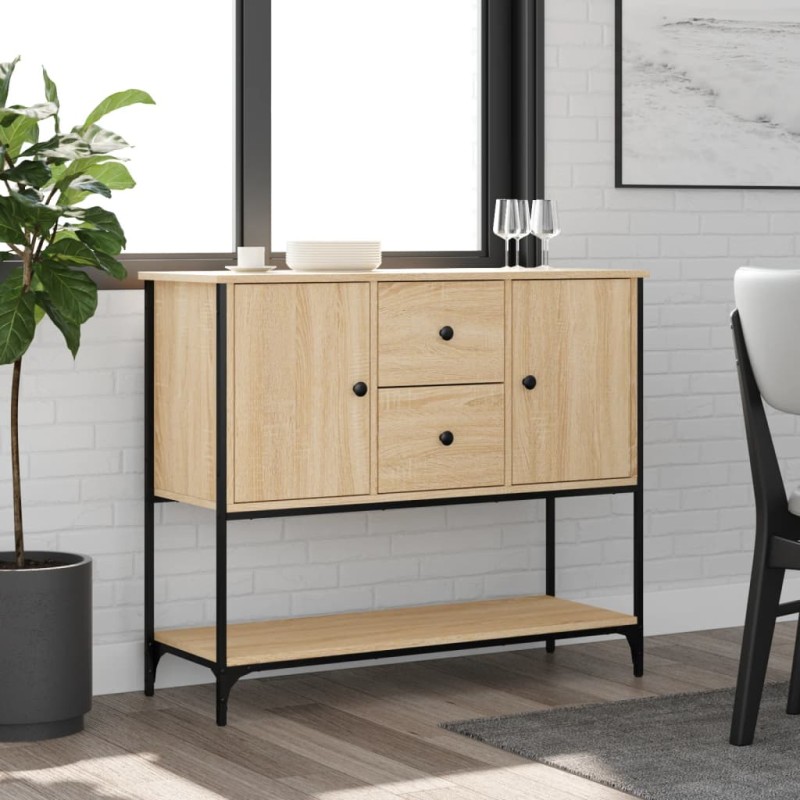 vidaXL Aparador de madera de ingeniería roble Sonoma 100x36x85 cm vidaXL Aparador de madera de ingeniería roble Sonoma 100x36x85 cm