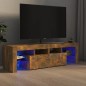 vidaXL Mueble de TV con luces LED color roble ahumado 140x36,5x40 cm vidaXL Mueble de TV con luces LED color roble ahumado 140x36,5x40 cm