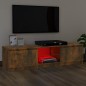 vidaXL Mueble de TV con luces LED roble ahumado 140x40x35,5 cm vidaXL Mueble de TV con luces LED roble ahumado 140x40x35,5 cm