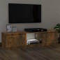 vidaXL Mueble de TV con luces LED roble ahumado 140x40x35,5 cm vidaXL Mueble de TV con luces LED roble ahumado 140x40x35,5 cm
