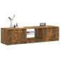vidaXL Mueble de TV con luces LED roble ahumado 140x40x35,5 cm vidaXL Mueble de TV con luces LED roble ahumado 140x40x35,5 cm