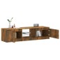 vidaXL Mueble de TV con luces LED roble ahumado 140x40x35,5 cm vidaXL Mueble de TV con luces LED roble ahumado 140x40x35,5 cm