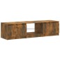 vidaXL Mueble de TV con luces LED roble ahumado 140x40x35,5 cm vidaXL Mueble de TV con luces LED roble ahumado 140x40x35,5 cm