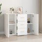 vidaXL Aparador de madera contrachapada blanca 91x29,5x65 cm vidaXL Aparador de madera contrachapada blanca 91x29,5x65 cm