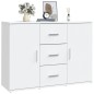 vidaXL Aparador de madera contrachapada blanca 91x29,5x65 cm vidaXL Aparador de madera contrachapada blanca 91x29,5x65 cm