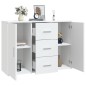 vidaXL Aparador de madera contrachapada blanca 91x29,5x65 cm vidaXL Aparador de madera contrachapada blanca 91x29,5x65 cm