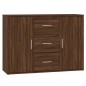 vidaXL Aparador de madera contrachapada roble marrón 91x29,5x65 cm vidaXL Aparador de madera contrachapada roble marrón 91x29,5x65 cm