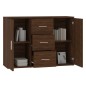 vidaXL Aparador de madera contrachapada roble marrón 91x29,5x65 cm vidaXL Aparador de madera contrachapada roble marrón 91x29,5x65 cm