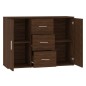 vidaXL Aparador de madera contrachapada roble marrón 91x29,5x65 cm vidaXL Aparador de madera contrachapada roble marrón 91x29,5x65 cm