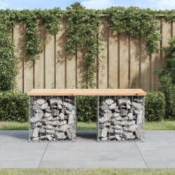vidaXL Banco de jardín diseño gaviones madera maciza pino 103x44x42 cm