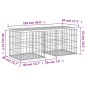 vidaXL Banco de jardín diseño gaviones madera maciza pino 103x44x42 cm