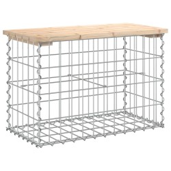 vidaXL Banco de jardín diseño gaviones madera maciza pino 63x31,5x42cm