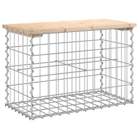 vidaXL Banco de jardín diseño gaviones madera maciza pino 63x31,5x42cm