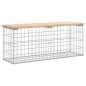 vidaXL Banco jardín diseño gaviones madera maciza pino 103x31,5x42 cm