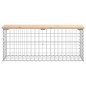 vidaXL Banco jardín diseño gaviones madera maciza pino 103x31,5x42 cm