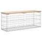 vidaXL Banco jardín diseño gaviones madera maciza pino 103x31,5x42 cm