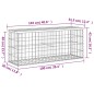 vidaXL Banco jardín diseño gaviones madera maciza pino 103x31,5x42 cm