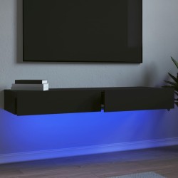 vidaXL Muebles de TV con luces LED 2 uds negro 60x35x15,5 cm