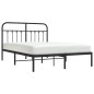 vidaXL Estructura de cama con cabecero metal negro 135x190 cm
