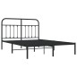 vidaXL Estructura de cama con cabecero metal negro 135x190 cm