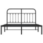 vidaXL Estructura de cama con cabecero metal negro 135x190 cm