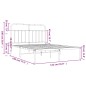 vidaXL Estructura de cama con cabecero metal negro 135x190 cm