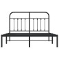 vidaXL Estructura de cama con cabecero metal negro 150x200 cm