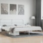 vidaXL Estructura de cama de metal con cabecero blanco 193x203 cm vidaXL Estructura de cama de metal con cabecero blanco 193x203 cm